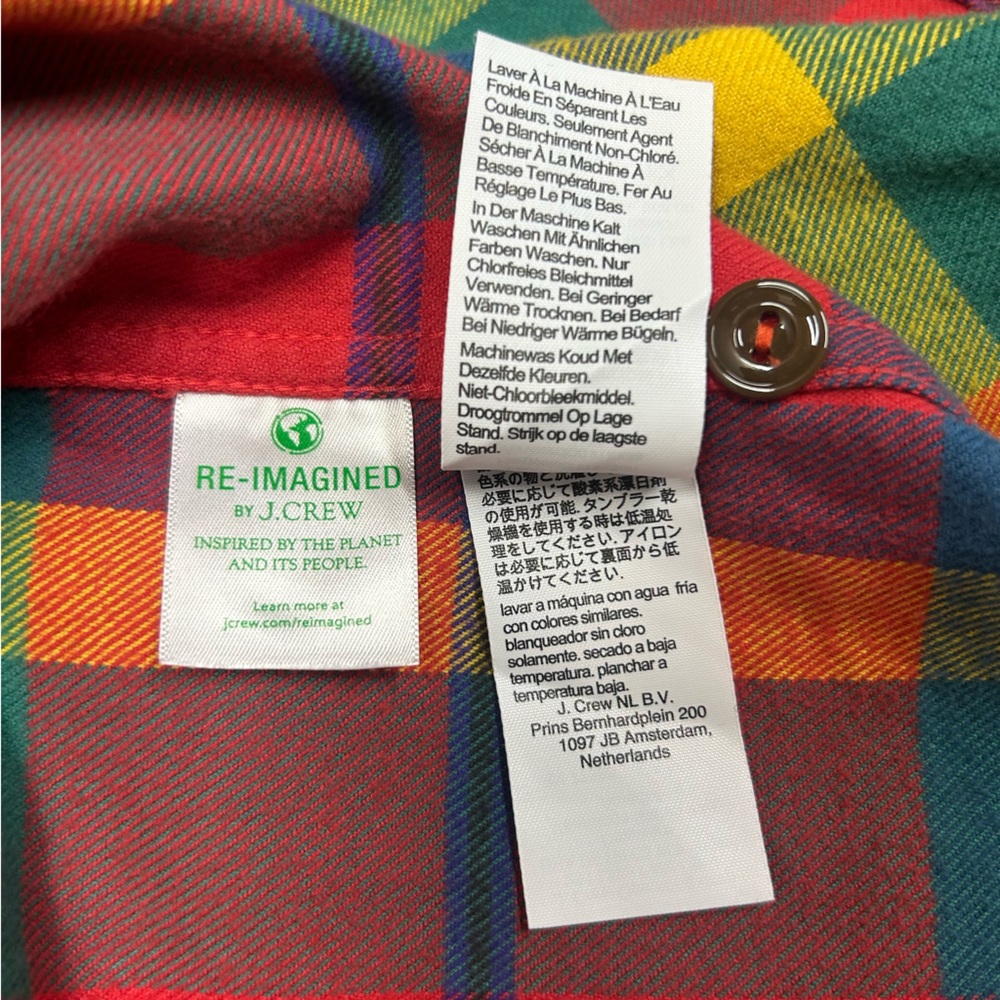 J.Crew Midweight Flannel Workshirt in a multi-color plaid pattern M - Picture 14 of 16